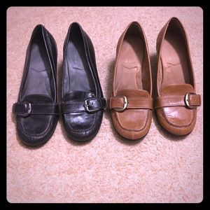 Lot of 2 Aerosoles A2 loafer heela with buckle